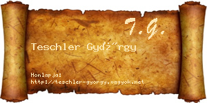 Teschler György névjegykártya